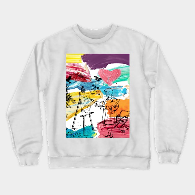 The World From The Eyes of Artists Crewneck Sweatshirt by SomebodyArts